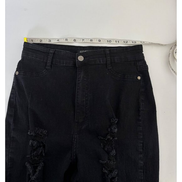 Distressed Jeans 13 Black Skinny High Waist Grunge Streetwear Urban Chic - Picture 6 of 12